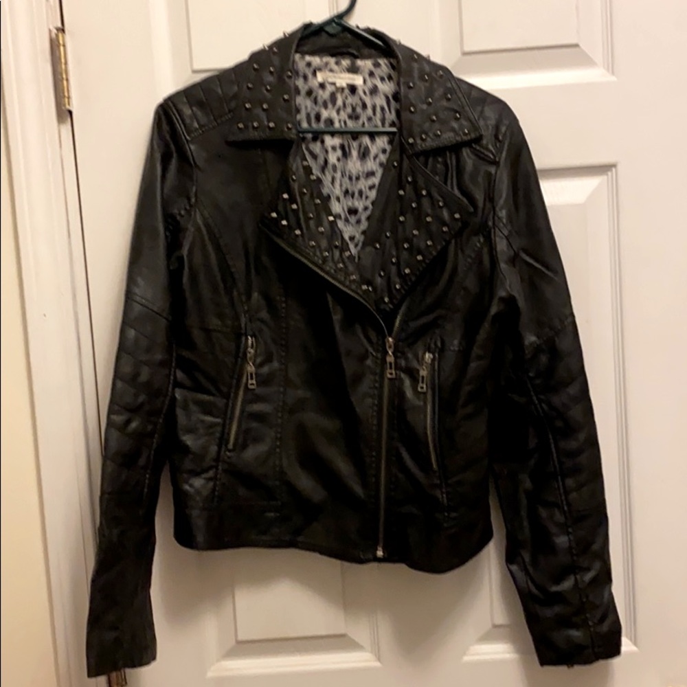 Black Moto Jacket with Studs